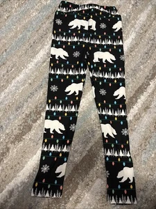 LuLaRoe L/XL Polar Bear Christmas Leggings - Picture 1 of 3