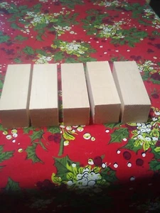 Paquete de 5 Madera de Bajo 2"" X 2"" X 6"" Tallar Bloques de Madera Construcción Bloques Artesanales - Imagen 1 de 2