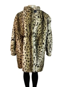 Vintage Leopard Print Faux Fur Coat - Picture 1 of 8