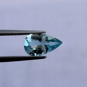 2.58 Cts 13.3x8 MM Eye Clean Natural Blue Aquamarine Pear Cut For Pendant - Picture 1 of 7