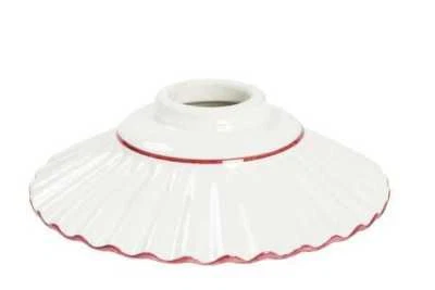 Ceramica BIANCA per lampadario applique ricambio sostitutivo BORDO ROSA 20 CM - Immagine 1 di 2