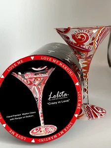 Lolita "Crazy in Love" Hand-Painted 7 Oz. Martini Glass "Love Theme" BNWB - Picture 1 of 6
