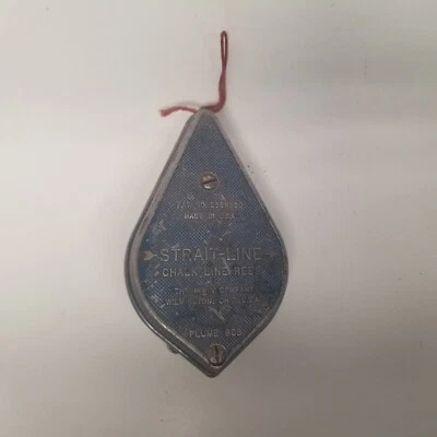 Vintage Strait Line Chalk Line Reel Plumb Bob, Carpentry Collectible - Image 1 of 4