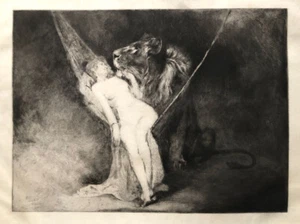 Henri Courselles-Dumont (1856-1918) — La Force et la grâce — eau-forte originale - Picture 1 of 7