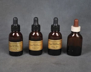 VTG Neg-Art Negative Retouching Dye Glass Bottles Dark Red/Dark Grey/Unlabeled - Picture 1 of 2