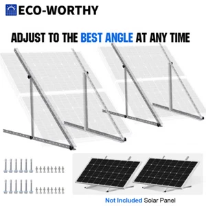2PCs 45 inch Adjustable Solar Panel Upgrade Tilt Mount Brackets For RV Car Home - Picture 1 of 13