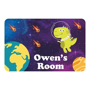 Dinosaur Astronaut Planets Rocket Kids Bedroom Door Sign Personalised - Any Name - Picture 1 of 5