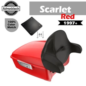 Scarlet Red Rushmore King Tour Pak Pack Pad Fits Harley Touring/Softail1997+ - Picture 1 of 13