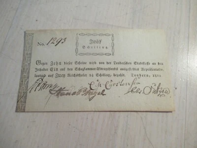 12 Schilling Tondern 1812 Schleswig Banknote - Image 1 of 3