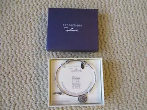 HALLMARK Connections Stainless Steel Follow Your Heart Charm Bangle Bracelet NIB - Picture 1 of 9