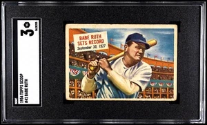 BABE RUTH 1954 Topps Scoop #41 HOF Yankees SGC 3 - Picture 1 of 2