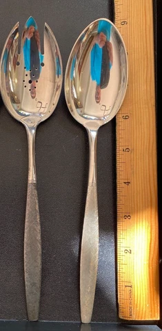 FLORENTINE BY KIRK STERLING SILVER SET  SERVERS 1 SERVING SPOON 1 SLOTTED SPOON Cover