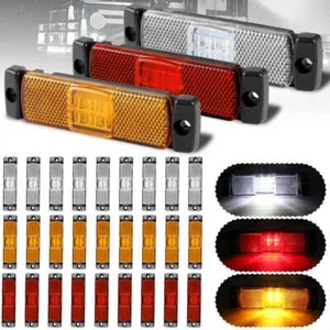 Amber/Red 4LED Reflector Side Marker Clearance Lights Trailer Truck Waterproof - Picture 1 of 21