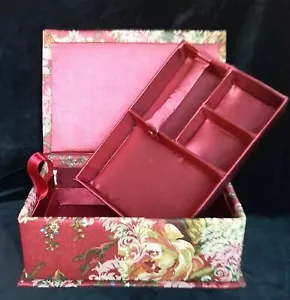 RAYMOND WAITES ONCE UPON A ROSE BROKAT SCHMUCKBOX & TABLETT CATCH-ALL 9" X 6,5" - Bild 1 von 10