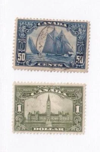 CANADÁ # 158-159 MUY BUENO-MLH Y PARECE MNG 50 quilates AZUL Y $1 PARLAMENTO - Imagen 1 de 1
