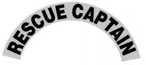 RESCUE CAPTAIN - Highly Reflective FIRE HELMET CRESCENT  DECALS -  A PAIR - Picture 1 of 1