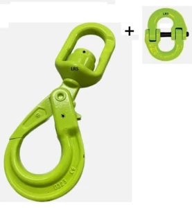4T Self Locking 10mm Swivel Hook With Bearing & Connector, Lifting Grade 100 - Picture 1 of 1