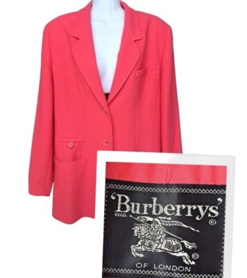 VTG Burberry Burberrys of London Wool 2 Button Jacket Blazer USA 12 - Image 1 of 4