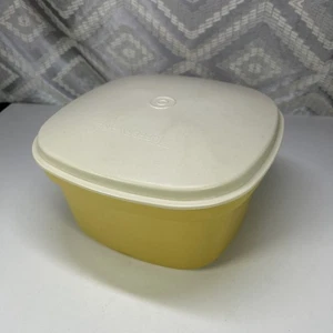 Colador colador Tupperware vintage cuenco y tapa clásico cosecha dorado - Imagen 1 de 6