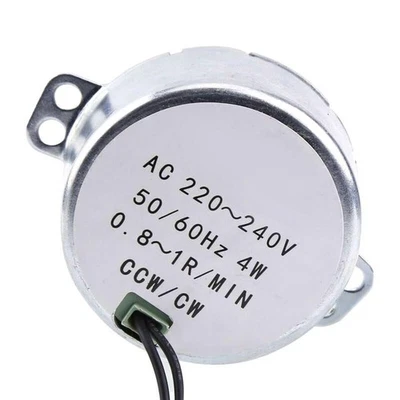 Synchronous Electric Geared Motor 4W 220240V 08-10 RPM CW CCW - Image 1 of 4