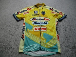 Vintage Santini Mercatone Uno Bianchi Pro Team Cycling Jersey Mens XXL Italy - Picture 1 of 10