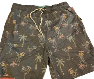 Goodfellow Swim Trunks Men's Swimwear Size Small 7" Inseam Blue With Drinks - Picture 1 of 7
