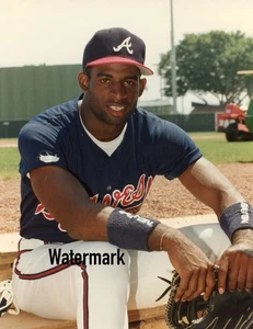 Deion Sanders Atlanta Braves RARE 8x10 "TYPE 1" PHOTO "GREAT 2-SPORT STAR" - Bild 1 von 2