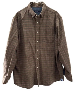 Daniel Cremieux Men's Long Sleeve Button Down Shirt Brown Plaid Size XL - Picture 1 of 14