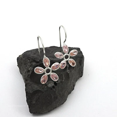 Zircone Cubico Gemma Vero Argento Sterling Pendente Natale Regalo Orecchini - Immagine 1 di 4