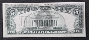 AU Dark Offset Error Face to Back 1977 $5 Chicago Federal Reserve Note - Picture 1 of 3