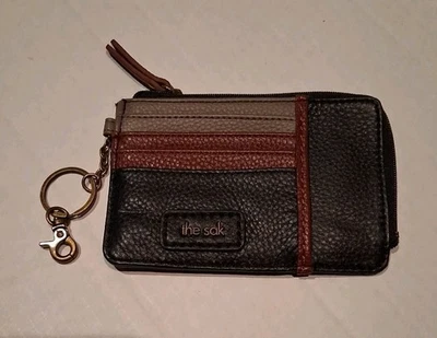 The Sak Brown Leather Small Zip Closure Iris Card Wallet With Key Ring - Image 1 of 4