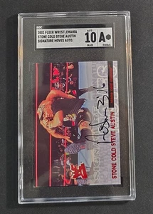Stone Cold Steve Austin 2001 Fleer WWF/WWE Wrestlemania On-Card Auto SGC A/10 - Picture 1 of 4