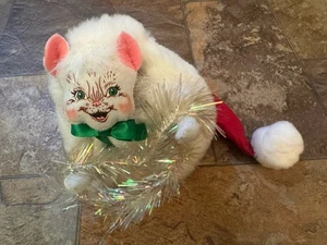 Vintage Annalee Mobilitee - White Cat in Santa Hat - Picture 1 of 4