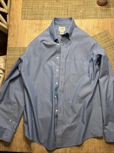 L.L. Bean Herren Freizeit Blau Button Down Hemd 16 Langarm Knitterarm - Bild 1 von 5