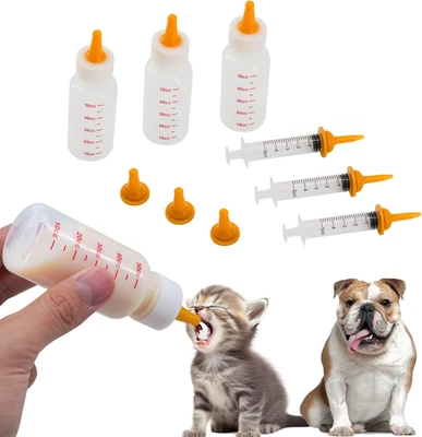 Pet Feeding Bottle and Syringe Set for Puppies and Kittens(3 Bottles,3 Syringes, Foto 1 de 4