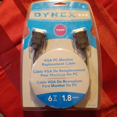 DYNEX VIideo VGA PC Monitor Male-to-Male Replacement Cable - 6 ft - New/ Sealed - Image 1 of 4