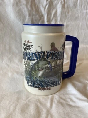 VINTAGE Bass Pro Johnny Morris Outdoor World Spring Fishing Whirley Mug 2001 - Image 1 of 4