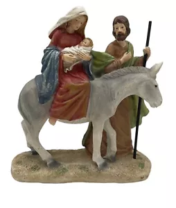 Regency International Resin Holy Family On Donkey 10" - Picture 1 of 5