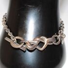 Pandora Sterling Silver Heart Love Knot Chain Bracelet - 15.22g