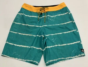 Mens size 32 REEF Aqua / white striped  Boardshorts Board Shorts *VGC* - Picture 1 of 7