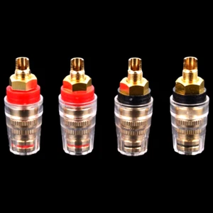 4pcs Audio Speaker Binding Post Short Thread Terminal Banana Plug Gold Plated - Picture 1 of 5