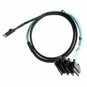 Mini SAS 36P SFF-8087 to (4) SFF-8482 Connectors With SATA Power Cable 3FT 1M - Picture 1 of 6