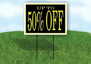 UP TO 50% OFF BLACK YELLOW Yard Sign Road with Stand LAWN SIGN - Picture 1 of 5