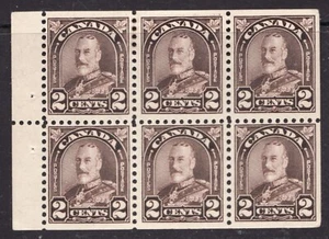 1931 Canada Sc# 166c booklet pane - 2¢ KGV "Arch Leaf"  MH Cv$57.50 usd - Picture 1 of 1
