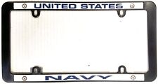 Navy Black Plastic License Plate Frame Tag Cover United States Military