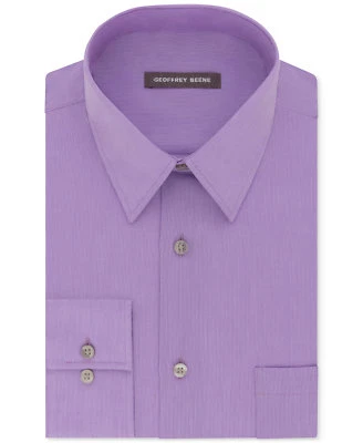 Nuevo con etiquetas $95 Geoffrey Beene Hombres Calce Clásico Púrpura Manga Larga Camisa de Vestir 15 32/33 M Foto 1 de 4
