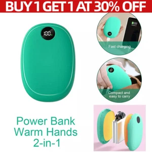 Rechargeable Hand Warmers USB Power Bank Electric Pocket Heater Warmer 2 in 1 - Picture 1 of 6