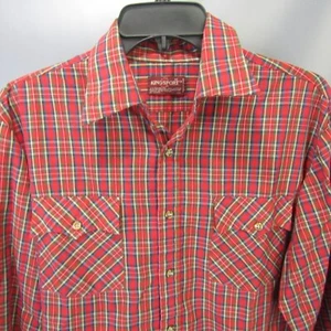 Vintage Kingsport Tartan kariertes Hemd Herren Gr. M 80er Ära Medium Pattentasche Top - Bild 1 von 10