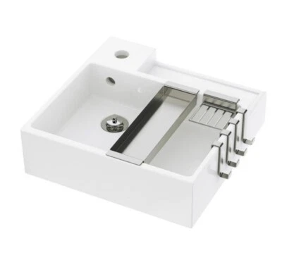 Ikea LILLÅNGEN Sink Mini Sink 15 3/4” x 16 x 5 1/4” White New w/ Accessories RV - Image 1 of 4