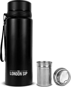 25 Oz Multi-Function Travel Mug Tumbler with Tea Infuser Water Bottle Black - Picture 1 of 7